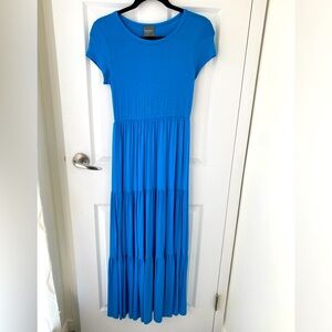 NWT Olivia Rae Blue Tier Maxi Dress Size Small